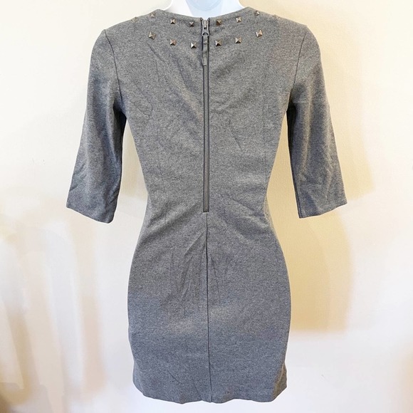 Armani Exchange Bodycon Studded Mini Dress Gray XS - Picture 2 of 9